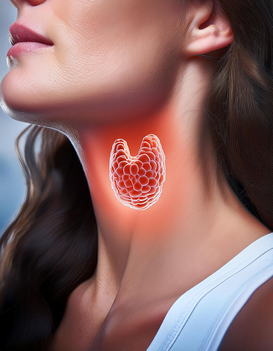 Ilustração médica da tireoide